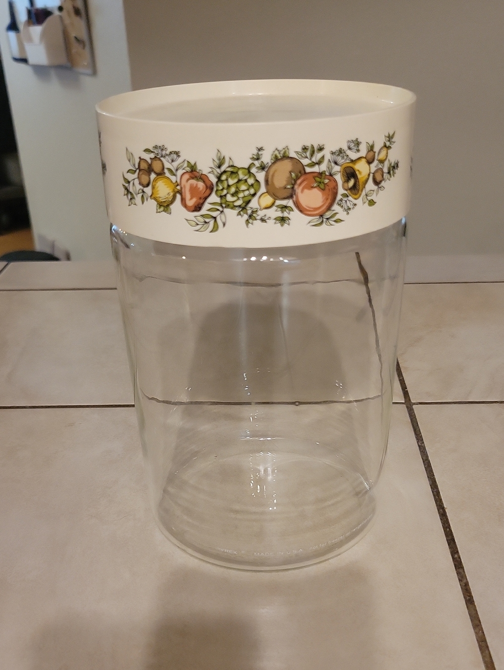 Vintage Pyrex Natures Bounty Glass Storage Container With Lid 48oz